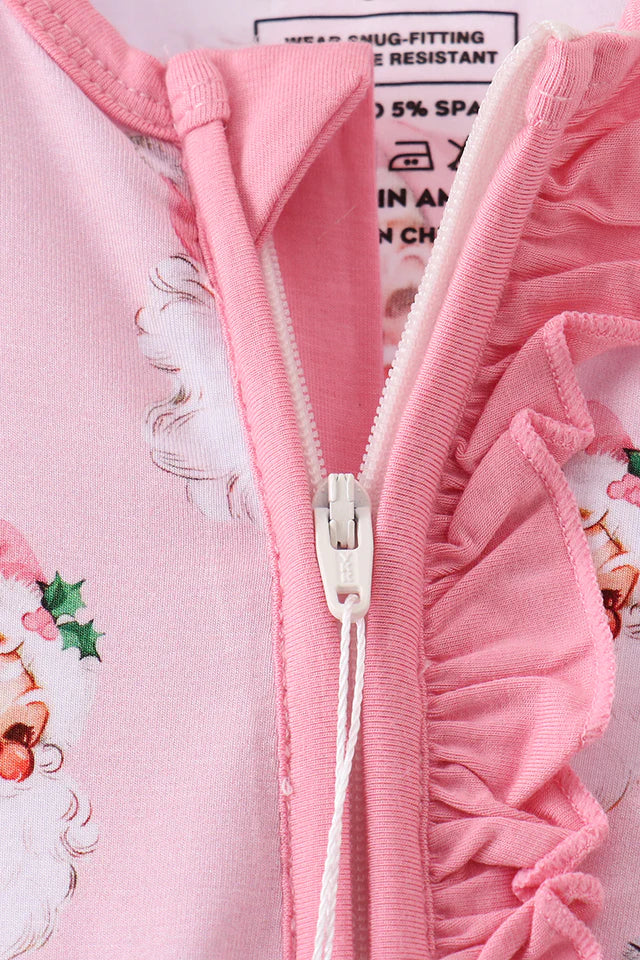 Pink Santa Bamboo Zipper