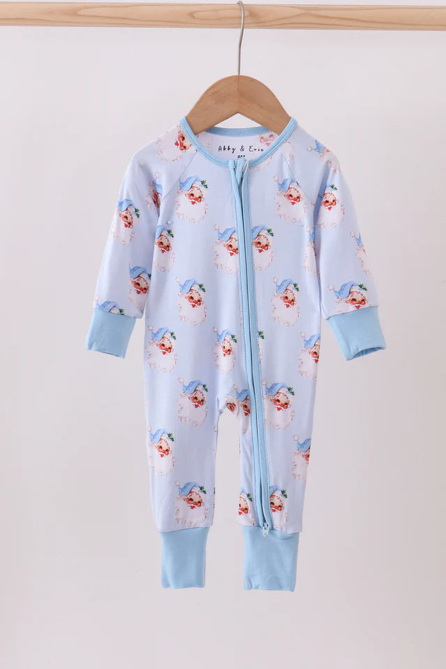 Blue Santa Bamboo Zipper
