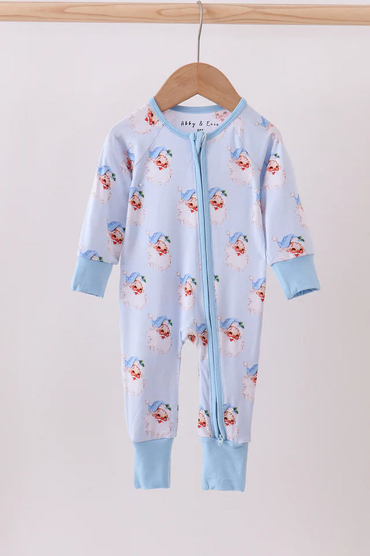 Blue Santa Bamboo Zipper