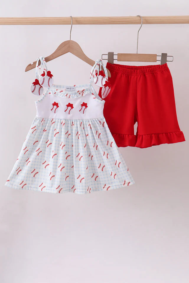 Baseball Ruffle Short Set