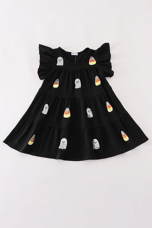 Black Sequin Halloween Dress