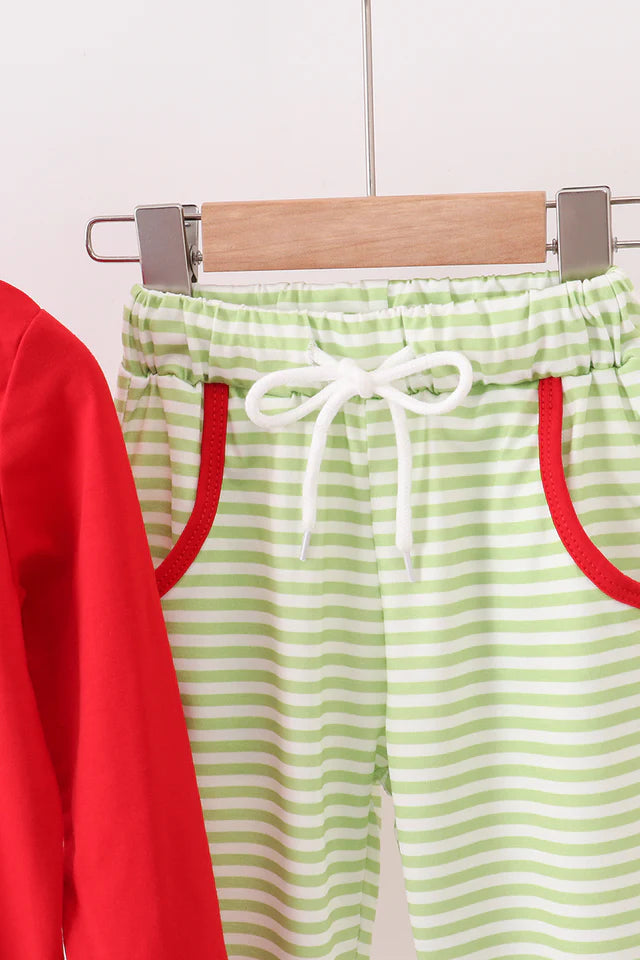 Red Christmas Tree Pant set