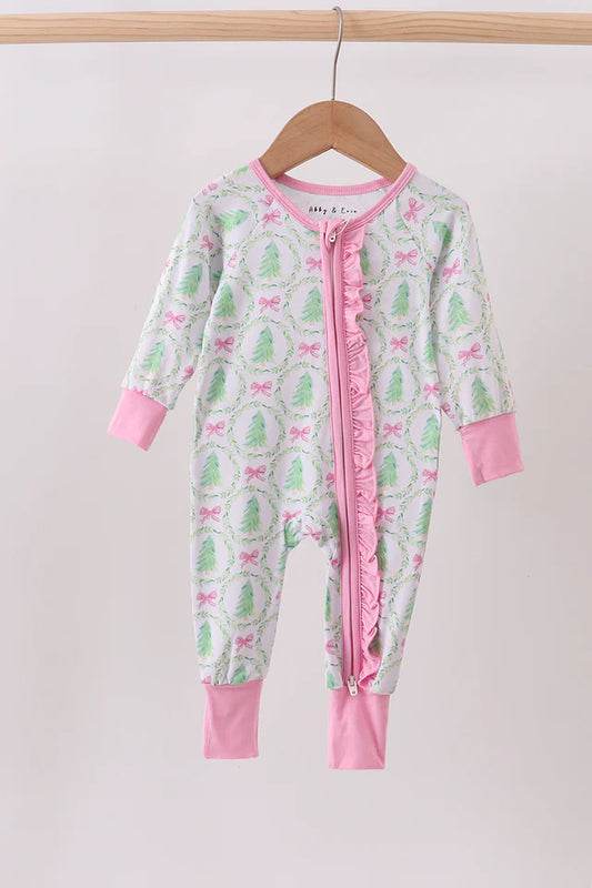 Bamboo Christmas Tree Zipper (Ruffle/Pink)