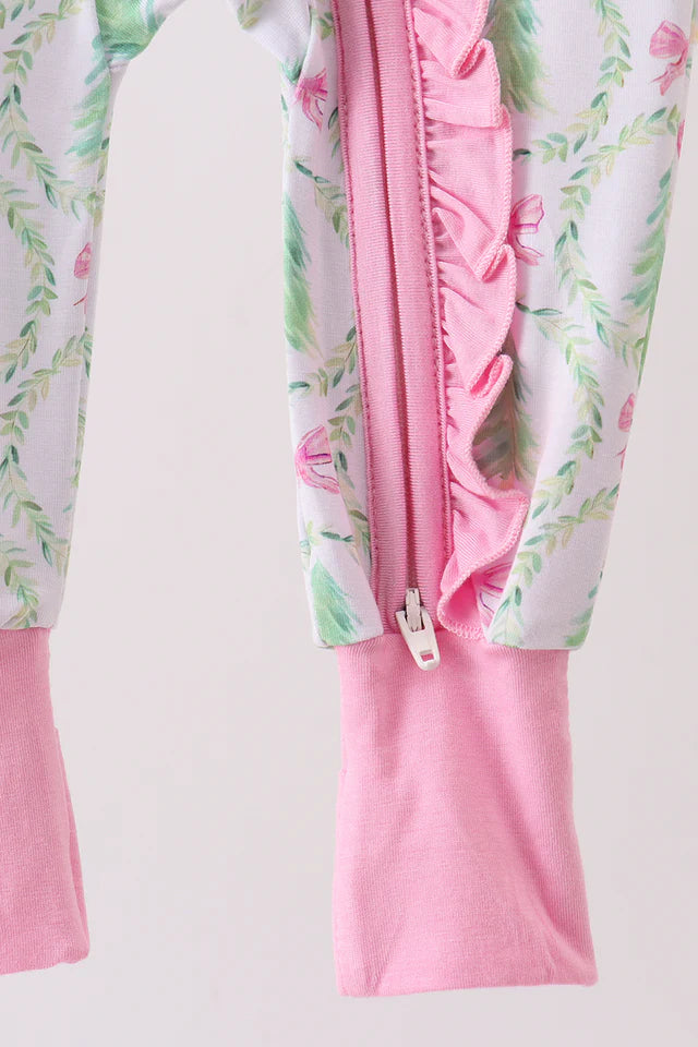 Bamboo Christmas Tree Zipper (Ruffle/Pink)