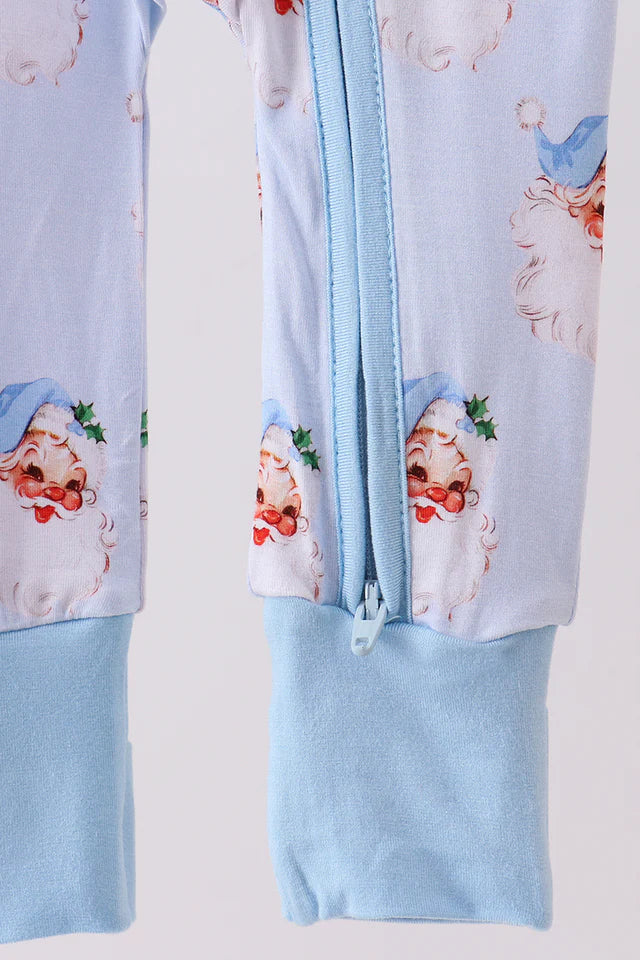 Blue Santa Bamboo Zipper