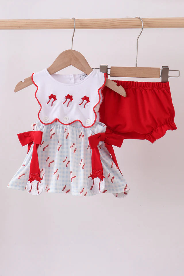 Baseball Scalloped Short Set