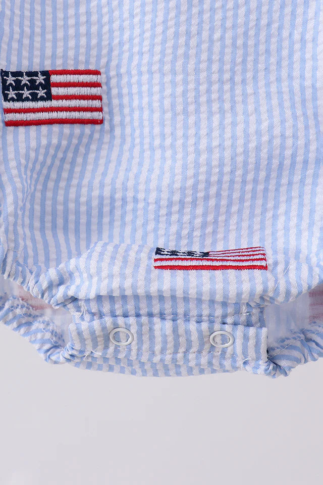 American Flag Seersucker Boy Bubble