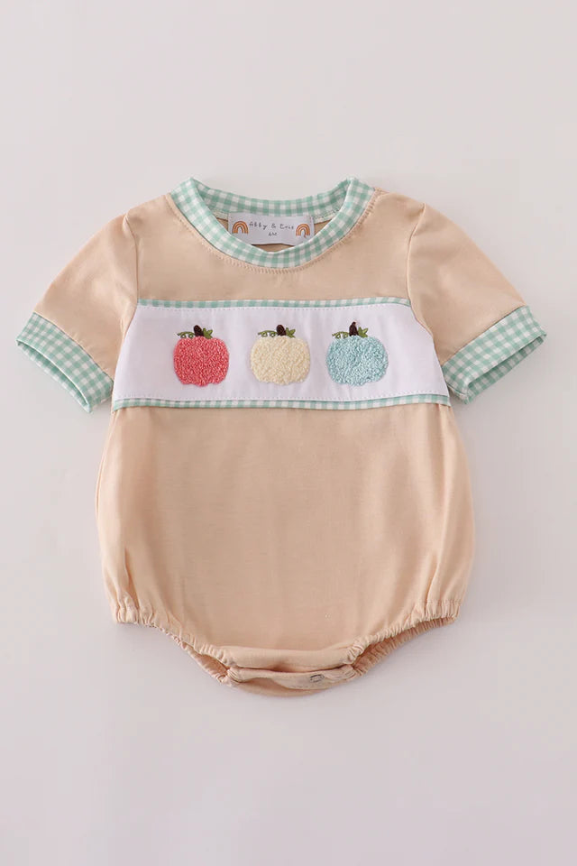 Triple Pumpkin French Knot Bubble (Boy)