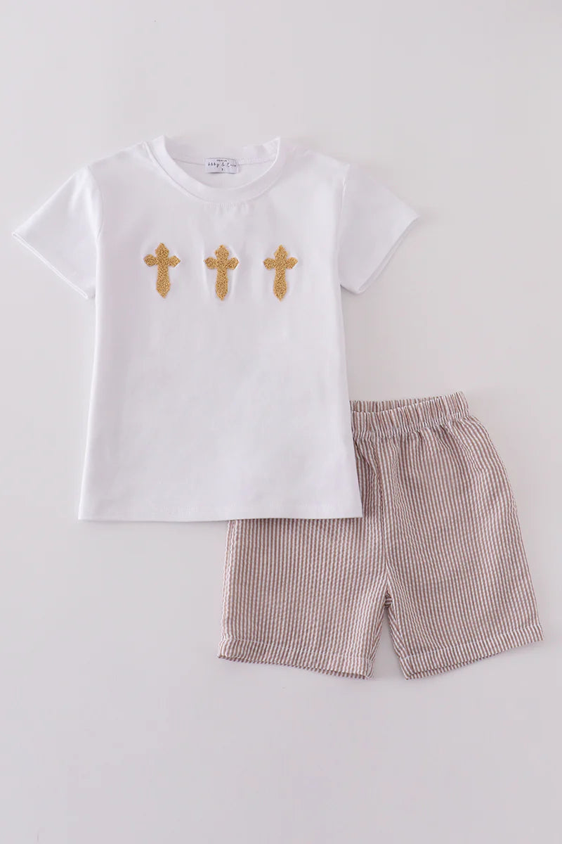 French Knot Seer Sucker Crosses