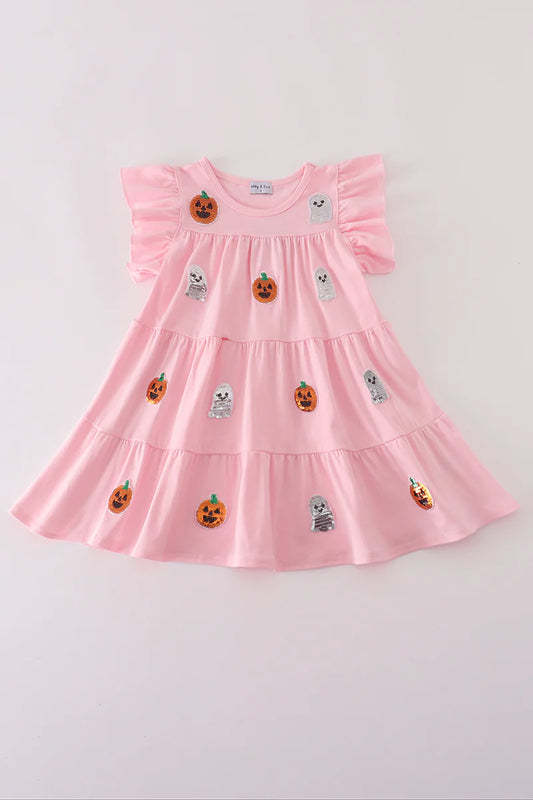 Pink Pumpkin Sequin Dress