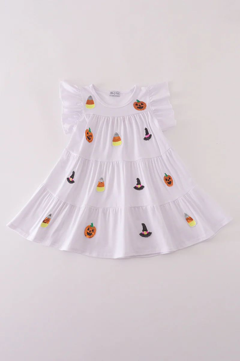 White Sequin Halloween Dress
