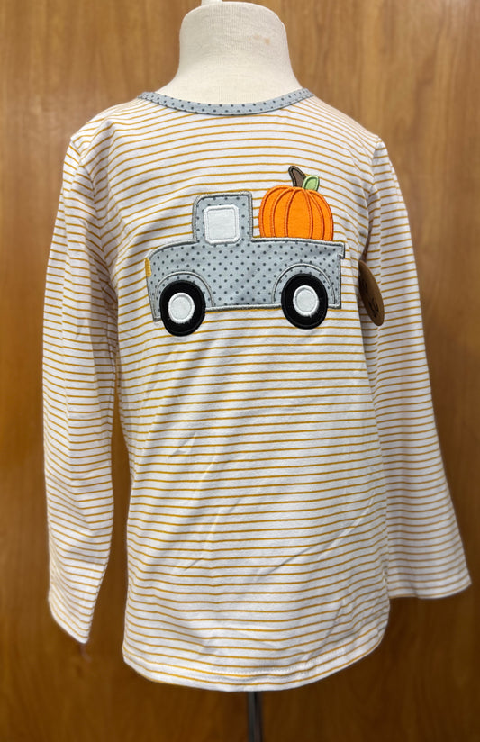 Striped Truck with Pumpkin Shirt