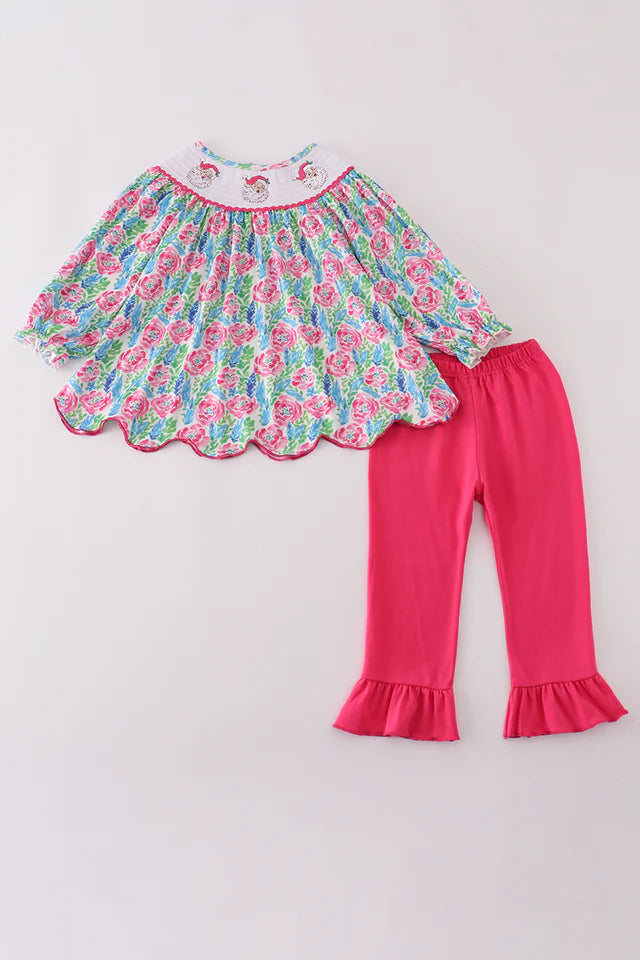 Floral Santa Pant Set