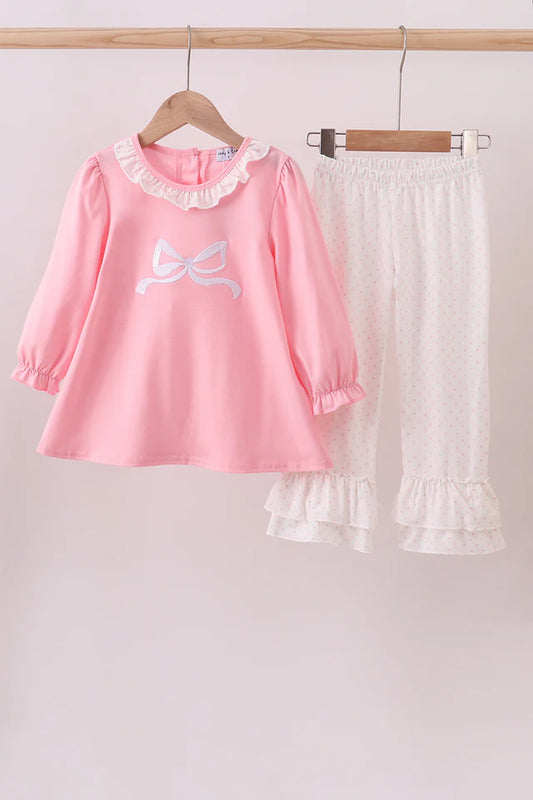 Pink Bow Pant Set